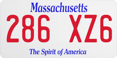 MA license plate 286XZ6