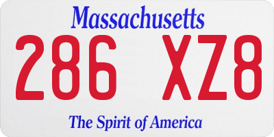 MA license plate 286XZ8