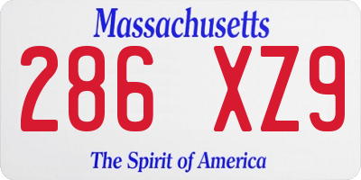 MA license plate 286XZ9