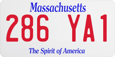 MA license plate 286YA1