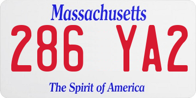 MA license plate 286YA2