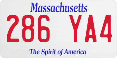 MA license plate 286YA4