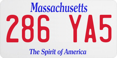 MA license plate 286YA5