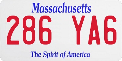 MA license plate 286YA6