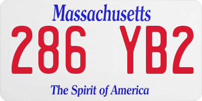 MA license plate 286YB2
