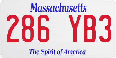 MA license plate 286YB3