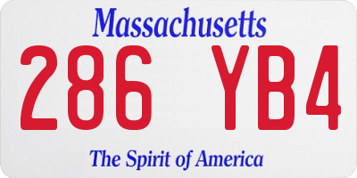 MA license plate 286YB4