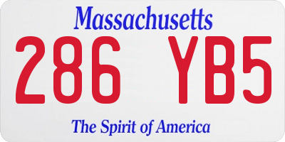 MA license plate 286YB5