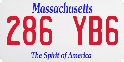 MA license plate 286YB6