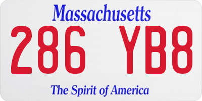 MA license plate 286YB8