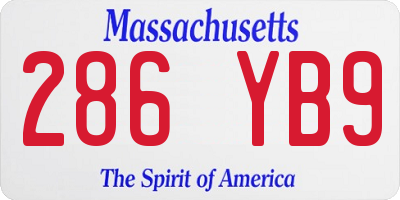 MA license plate 286YB9