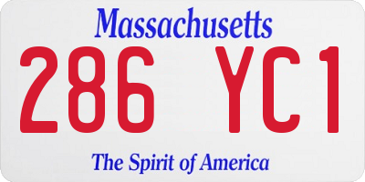 MA license plate 286YC1