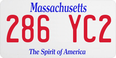 MA license plate 286YC2