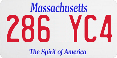 MA license plate 286YC4