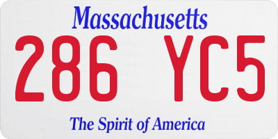 MA license plate 286YC5