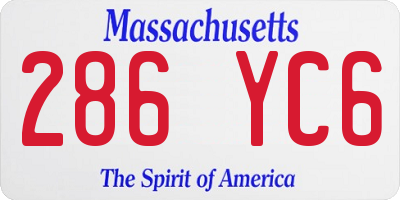 MA license plate 286YC6