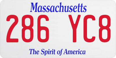MA license plate 286YC8