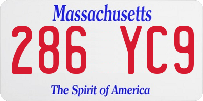 MA license plate 286YC9