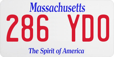 MA license plate 286YD0