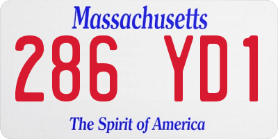 MA license plate 286YD1