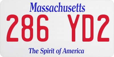 MA license plate 286YD2