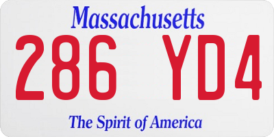 MA license plate 286YD4