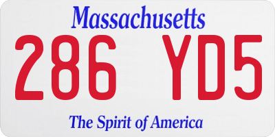 MA license plate 286YD5