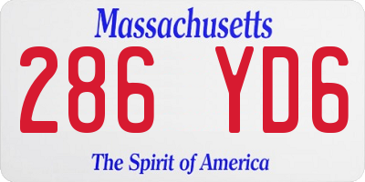 MA license plate 286YD6