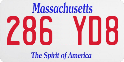 MA license plate 286YD8
