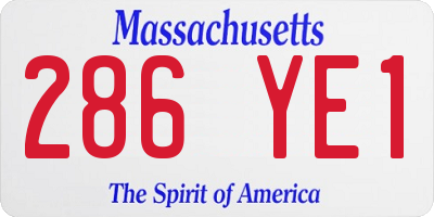 MA license plate 286YE1