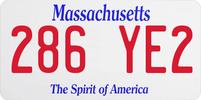 MA license plate 286YE2