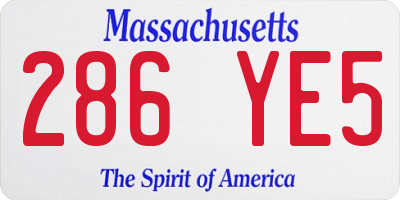 MA license plate 286YE5