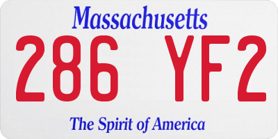 MA license plate 286YF2