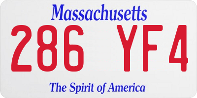 MA license plate 286YF4
