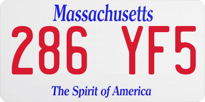 MA license plate 286YF5
