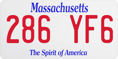 MA license plate 286YF6