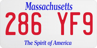MA license plate 286YF9