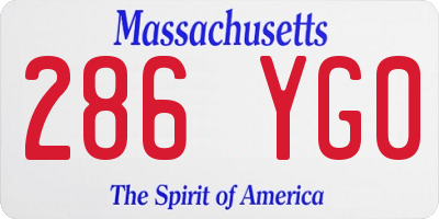 MA license plate 286YG0