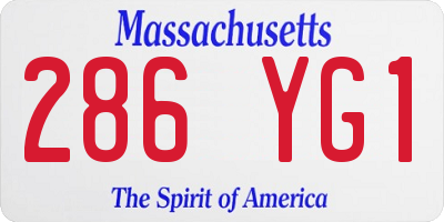 MA license plate 286YG1