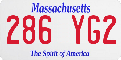 MA license plate 286YG2