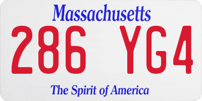 MA license plate 286YG4