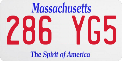 MA license plate 286YG5