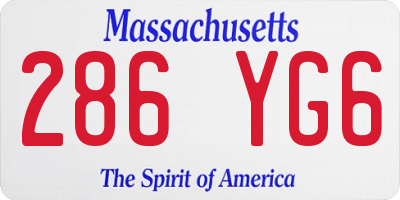 MA license plate 286YG6