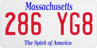 MA license plate 286YG8