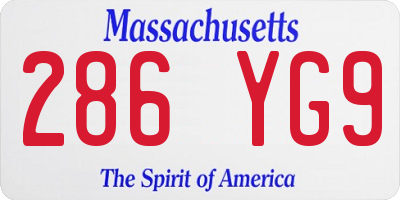 MA license plate 286YG9