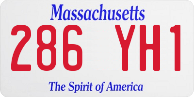 MA license plate 286YH1