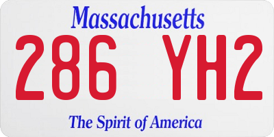 MA license plate 286YH2