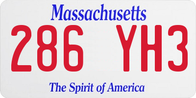MA license plate 286YH3