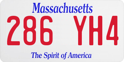 MA license plate 286YH4