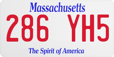 MA license plate 286YH5